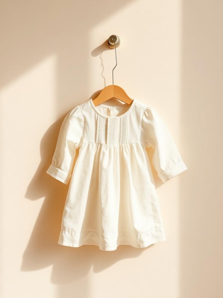 Aurelia ivory linen dress on a hanger