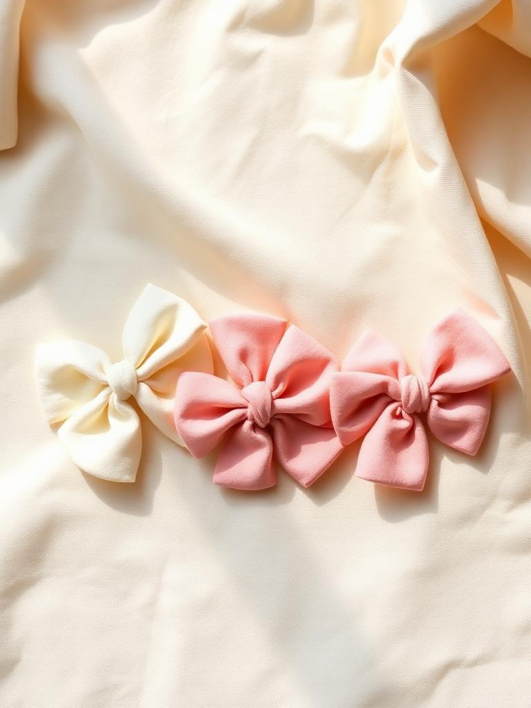 Céline headbands in ivory, blush and rose